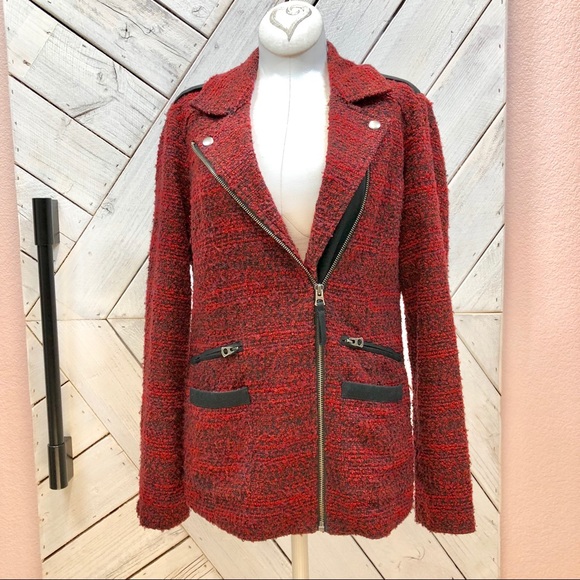 Lucky Brand Red & Black Jacket Blazer - Picture 1 of 7